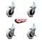 Service Caster 3 Inch Thermoplastic Wheel 3/8 Inch Threaded Stem Caster Set with 2 Brakes SCC SCC-TS05S310-TPRS-381615-2-SLB-2 - alternate 4